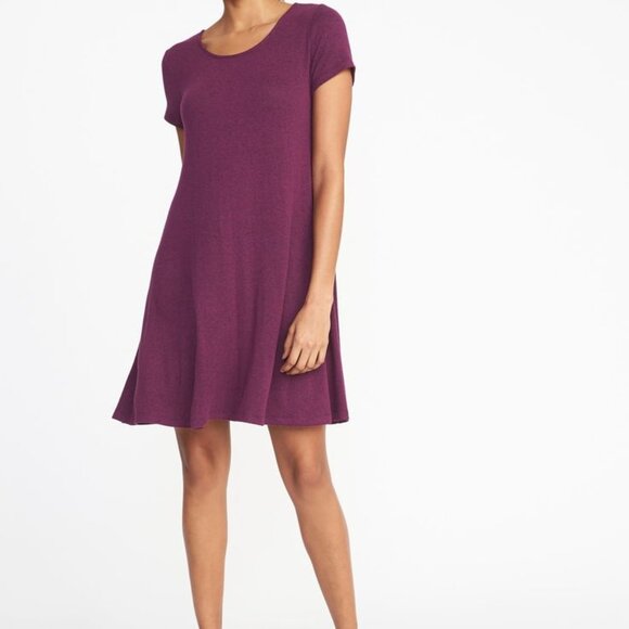 "NWT" Old Navy Plush-Knit Swing‎ Dress for Women- Wine- Size Large - Picture 1 of 13
